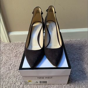Nine West dark grey suede shoes size 8.5